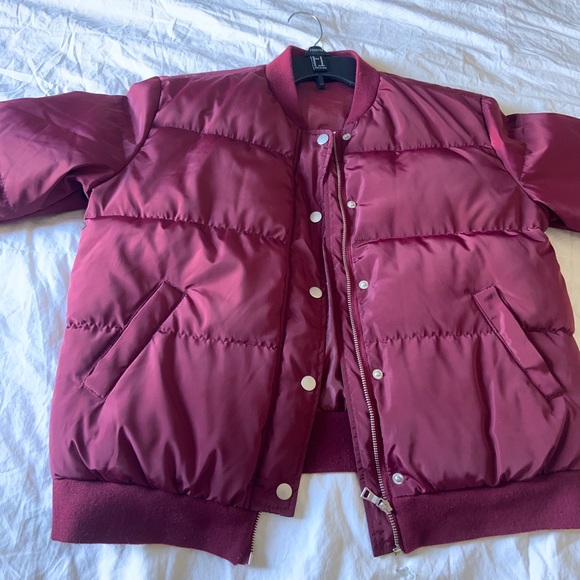 Burgundy Puffer Jacket - Picture 5 of 6